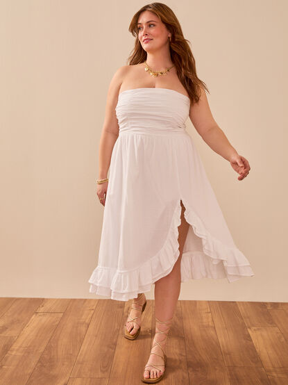 Sierra Strapless Midi Dress - TULLABEE