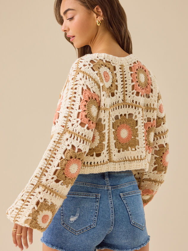 Annie Crochet Square Sweater Detail 5 - TULLABEE