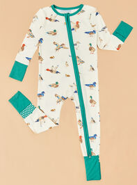 Ducks on the Loose Footless Romper Detail 2 - TULLABEE
