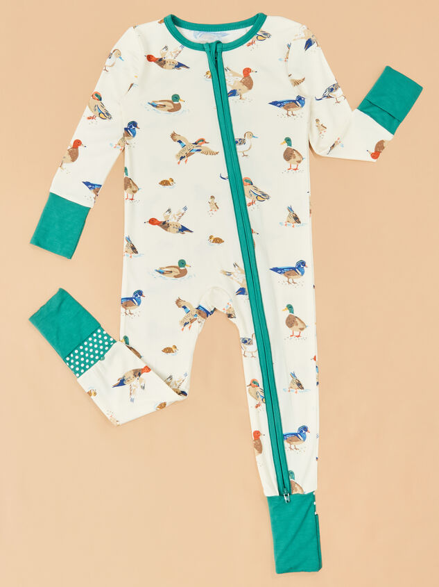 Ducks on the Loose Footless Romper Detail 2 - TULLABEE