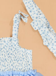 Elly Smocked Bubble With Headband Detail 3 - TULLABEE