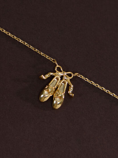 18K Gold Ballet Bow Necklace - TULLABEE
