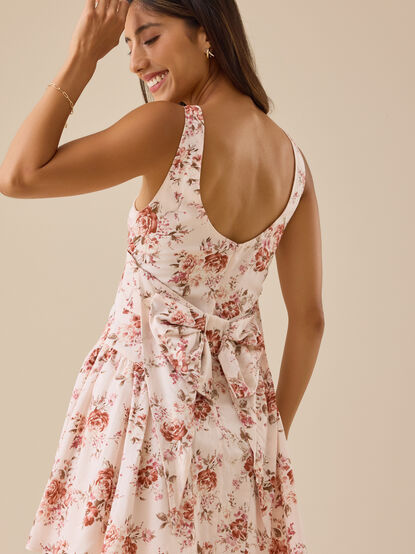 Kellin Floral Bow Mini Dress - TULLABEE