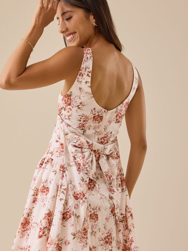 Kellin Floral Bow Mini Dress - TULLABEE