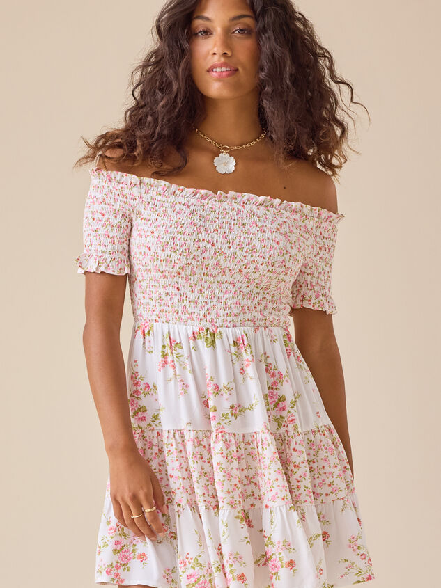 Clayton Floral Mini Dress Detail 3 - TULLABEE