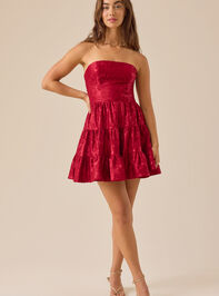 Nate Jacquard Tiered Mini Dress Detail 3 - TULLABEE