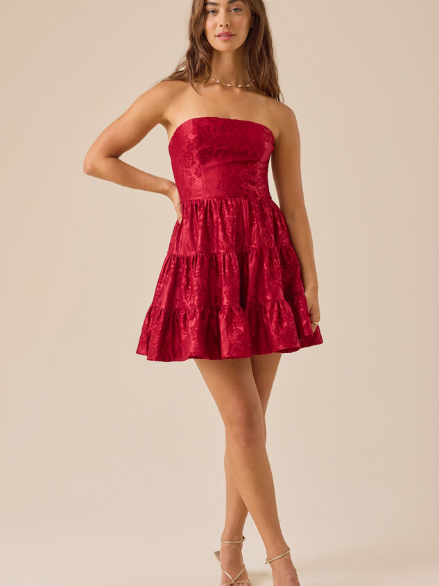 Nate Jacquard Tiered Mini Dress Detail 3 - TULLABEE