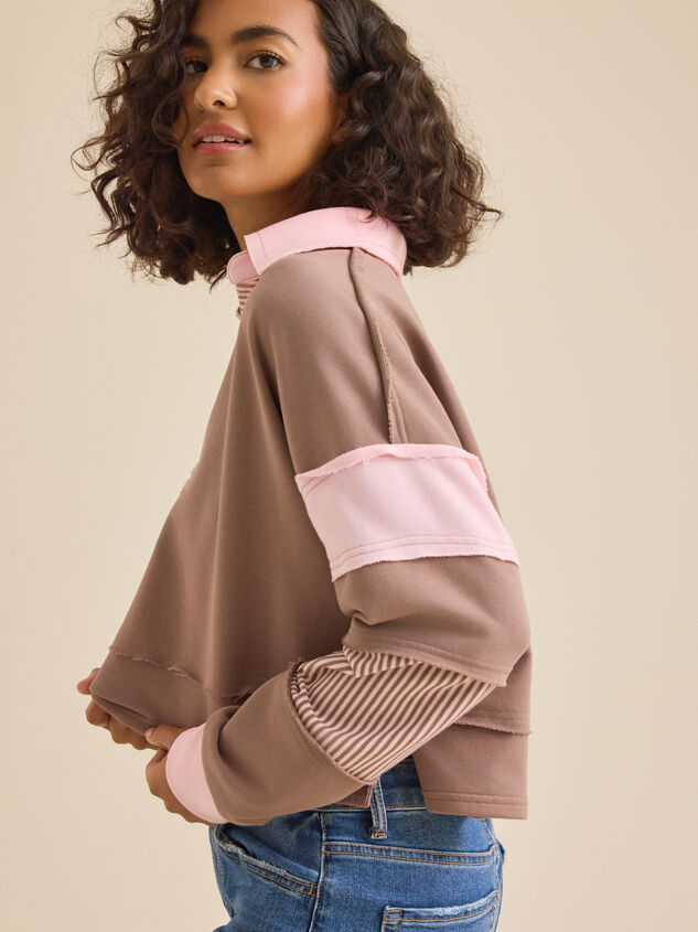 Blake Cropped Polo Pullover Detail 3 - TULLABEE