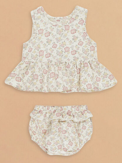 Pheobe Floral Tank Top and Bloomer Set by Quincy Mae - TULLABEE