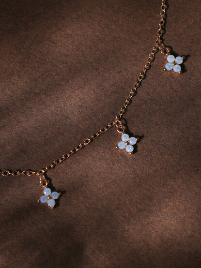 Blue Fleur Charm Necklace - TULLABEE