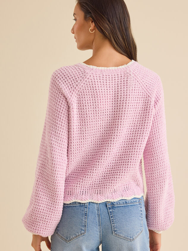 Amber Scalloped Trim Sweater Detail 5 - TULLABEE
