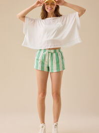 Harbor Striped Mini Short Detail 4 - TULLABEE