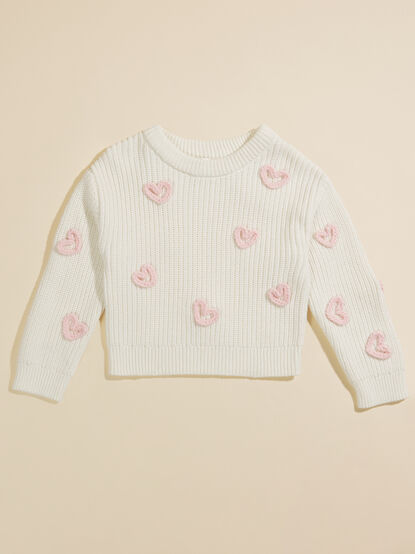 Hearts Stitch Knit Sweater - TULLABEE