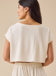 Jules Linen Crop Top Detail 5 - TULLABEE