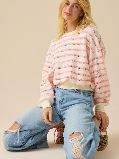 Brooke Textured Striped Top - TULLABEE