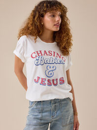 Chasing Babies And Jesus Graphic Tee Detail 2 - TULLABEE