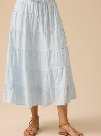 Lucy Striped Linen Skirt Detail 3 - TULLABEE