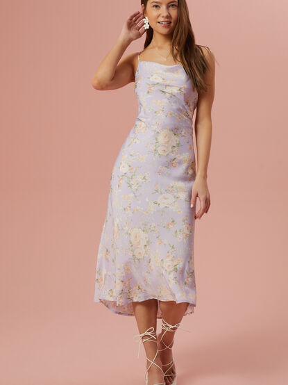 Blythe Floral Satin Slip Dress - TULLABEE