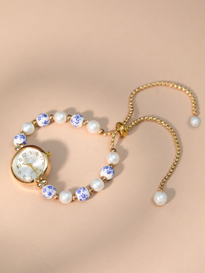 Painted Bead Pull Tie Watch - TULLABEE