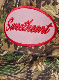 Sweetheart Camo Trucker Hat Detail 2 - TULLABEE