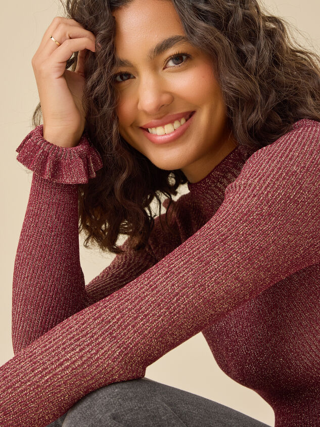 Camille Mock Neck Top Detail 2 - TULLABEE