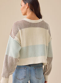 Sloane Ribbed Striped Sweater Detail 6 - TULLABEE
