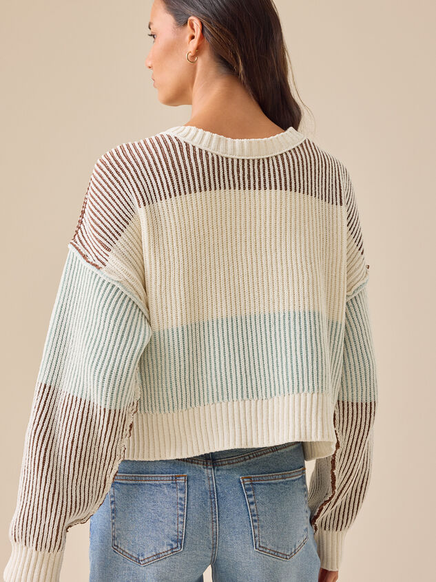 Sloane Ribbed Striped Sweater Detail 6 - TULLABEE