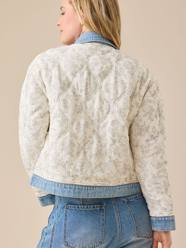 Katy Floral Quilted Jacket Detail 5 - TULLABEE