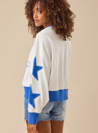 Stars and Stripes Beaded Crewneck Detail 5 - TULLABEE