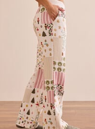 Christmas Patchwork Lounge Pants Detail 4 - TULLABEE