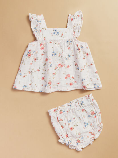 Dahlia Roses Top and Bloomer Set - TULLABEE