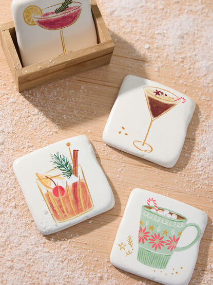 Christmas Cocktail Coaster Set - TULLABEE