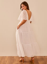 Shona Textured Plaid Maxi Dress Detail 6 - TULLABEE
