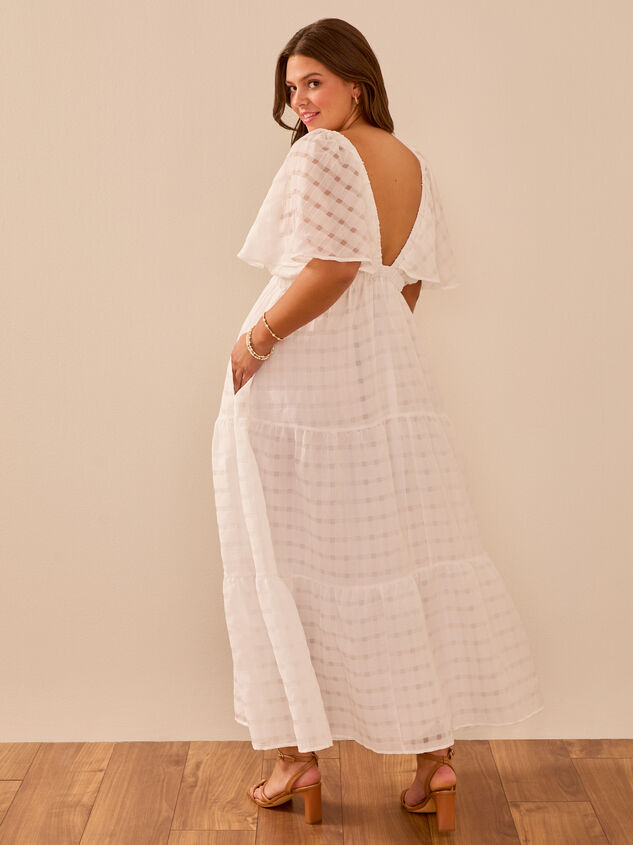 Shona Textured Plaid Maxi Dress Detail 6 - TULLABEE