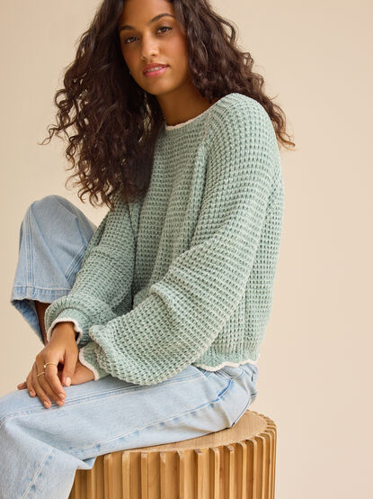 Amber Scalloped Trim Sweater - TULLABEE