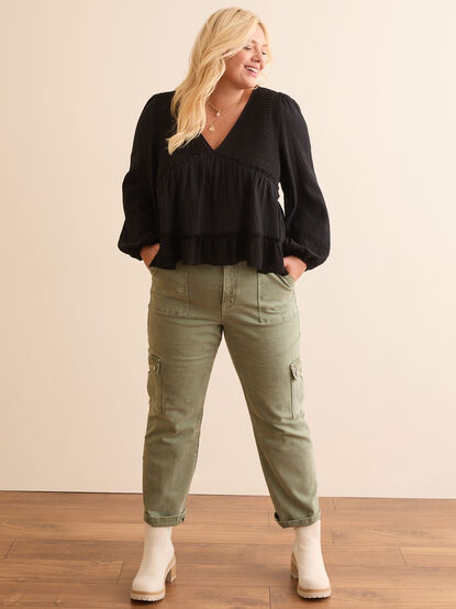 Mica Green Cargo Jeans - TULLABEE