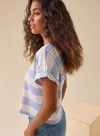 Demi Boxy Stripe Tee Detail 2 - TULLABEE