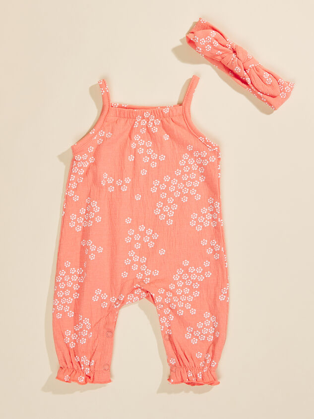 Ditsy Floral Coverall and Headband Set Detail 1 - TULLABEE