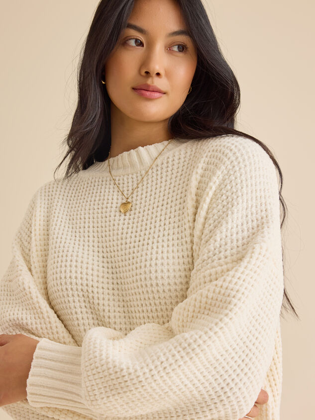 Dora Waffle-Knit Sweater Detail 3 - TULLABEE