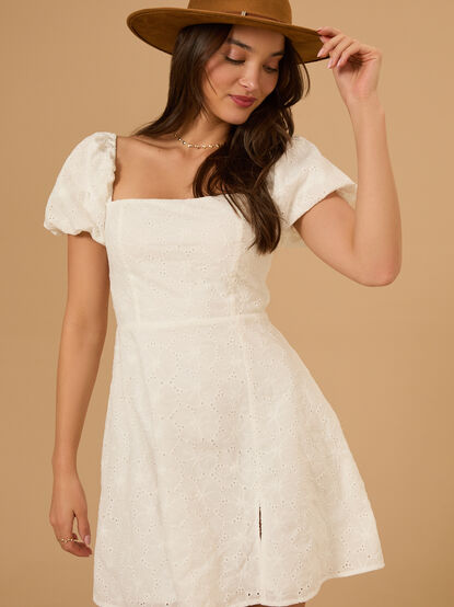 Josie Eyelet Mini Dress - TULLABEE