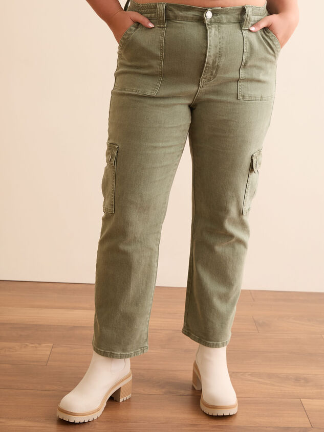 Mica Green Cargo Jeans Detail 3 - TULLABEE