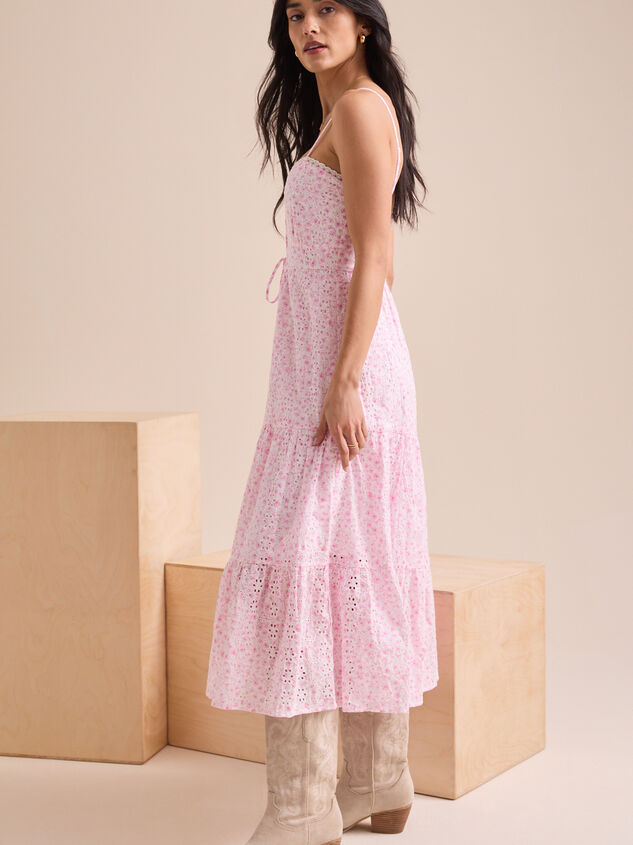 Maisie Eyelet Midi Dress Detail 4 - TULLABEE