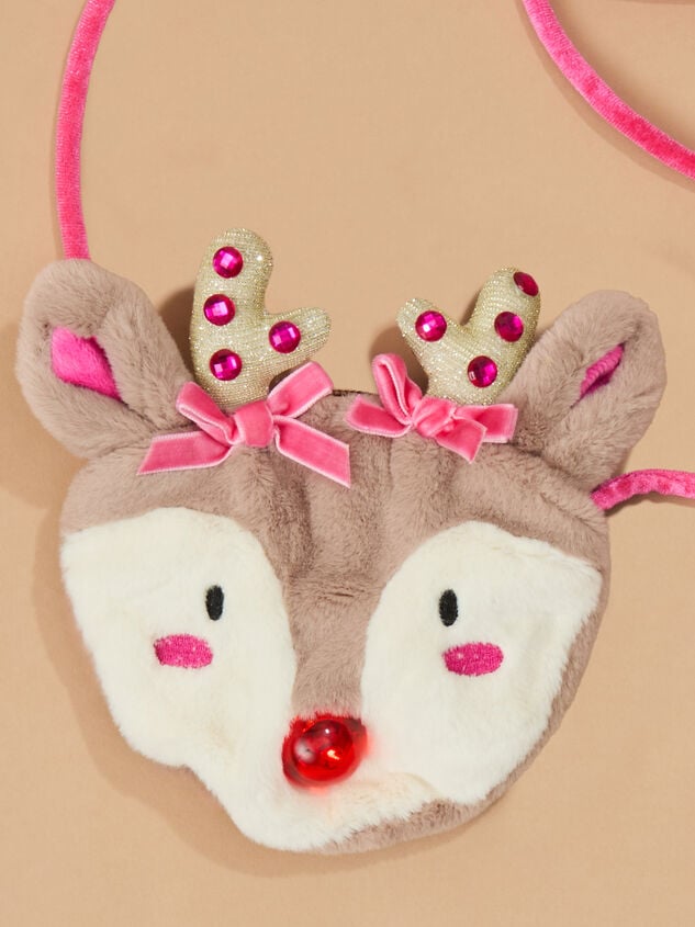 Reindeer Light Up Purse by Mud Pie Detail 2 - TULLABEE