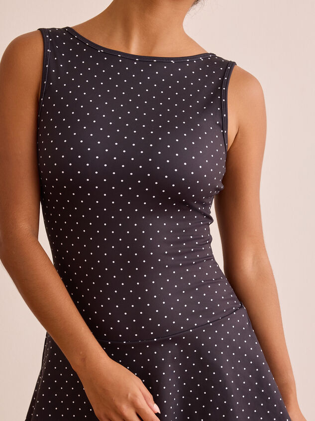 Dancing Dots Low Back Dress Detail 3 - TULLABEE