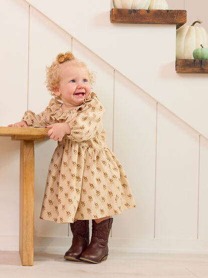 Anne Floral Corduroy Dress and Bloomer Set - TULLABEE