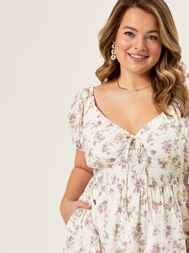 Claire Floral Maxi Dress Detail 3 - TULLABEE