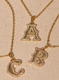 18K Gold Signature Letter Necklace -A Detail 2 - TULLABEE
