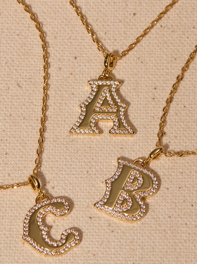 18K Gold Signature Letter Necklace -A Detail 2 - TULLABEE