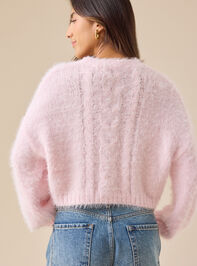 Callie Fuzzy Cropped Sweater Detail 5 - TULLABEE