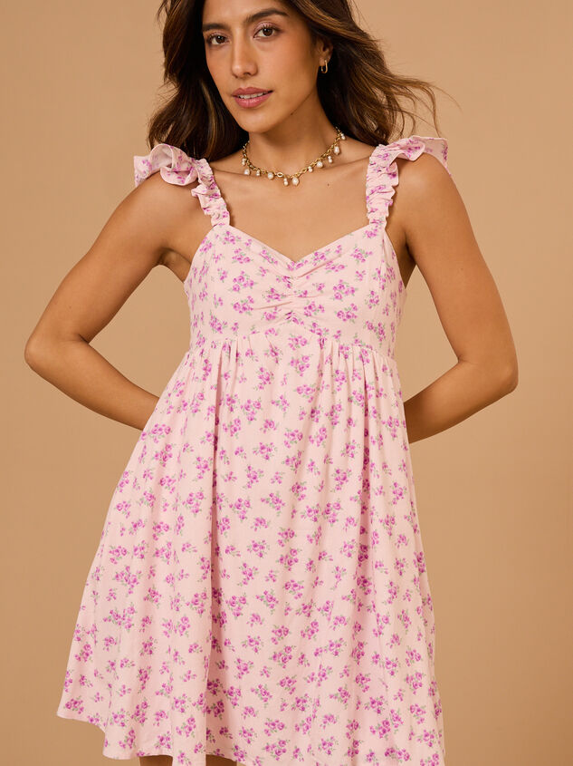 Amy Floral Mini Dress Detail 2 - TULLABEE